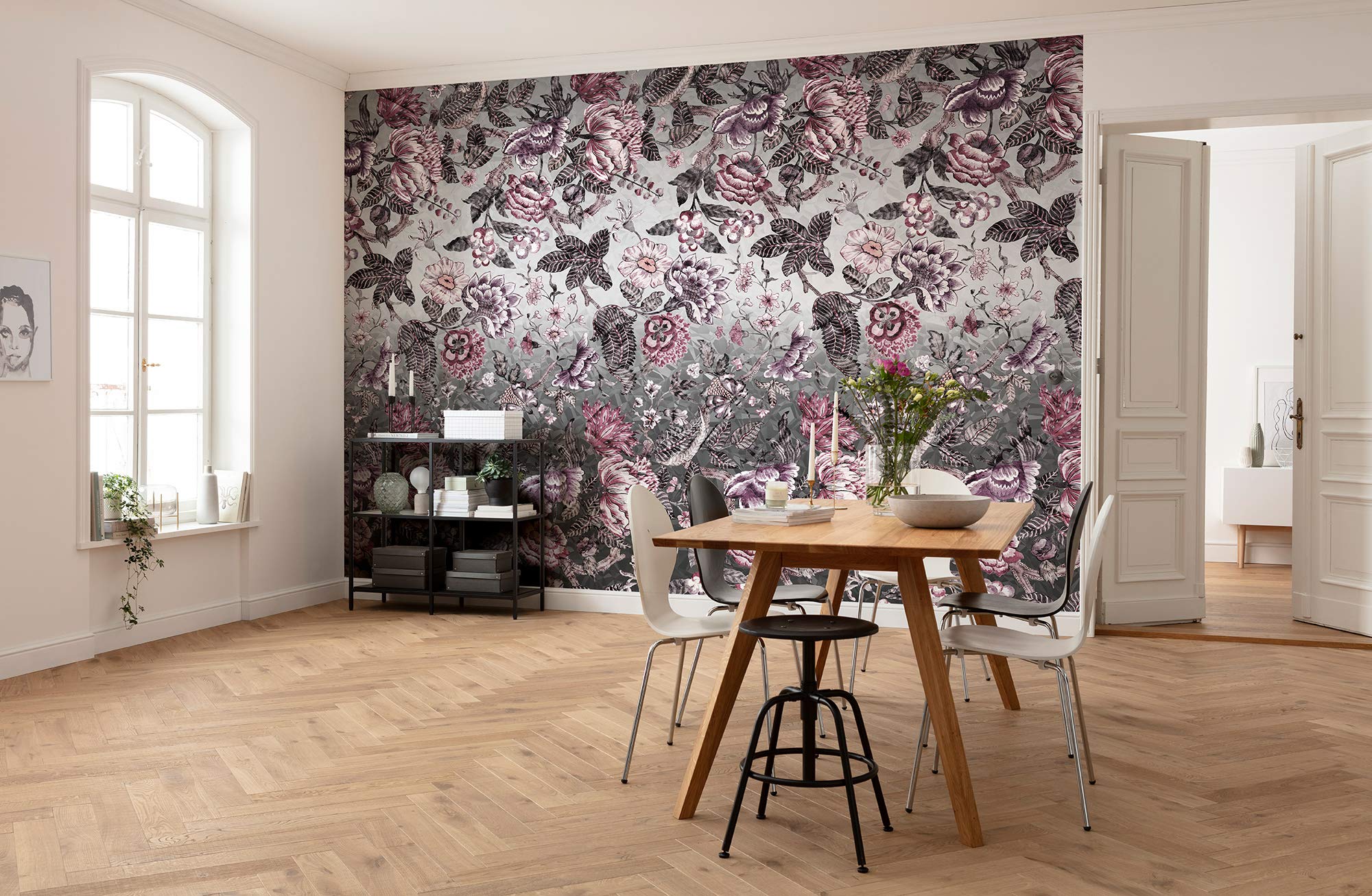 Komar Vlies Fototapete SECRET | Tapete, XXL, Dekoration, Jugendstil, Schlafzimmer, Wohnzimmer, Büro, Flur | Größe 400 x 280 cm (Breite x Höhe) | HX8-059
