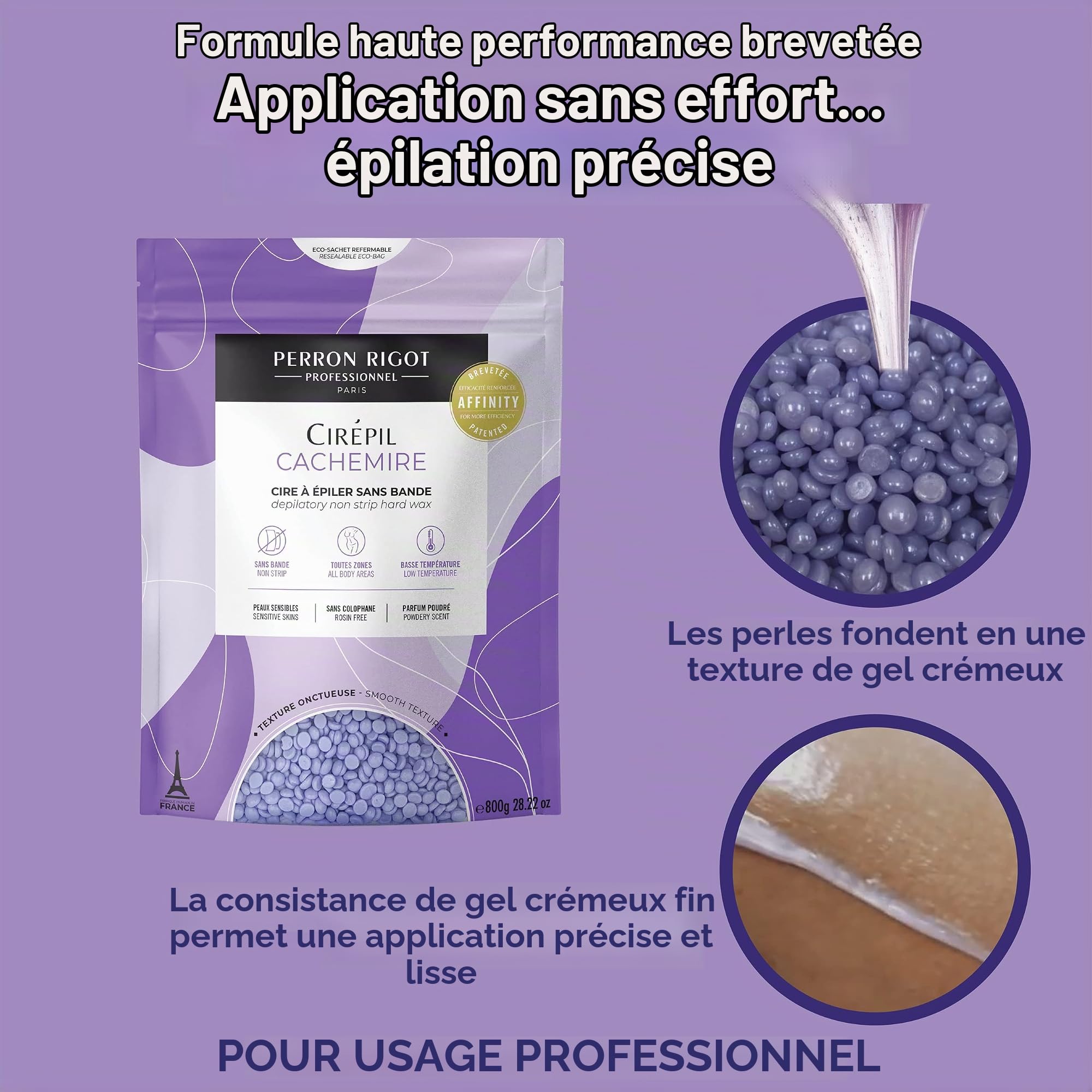 Perron Rigot - Cire Épilation Cirépil Cachemire Hypoallergénique , 800 G (Lot De 1)