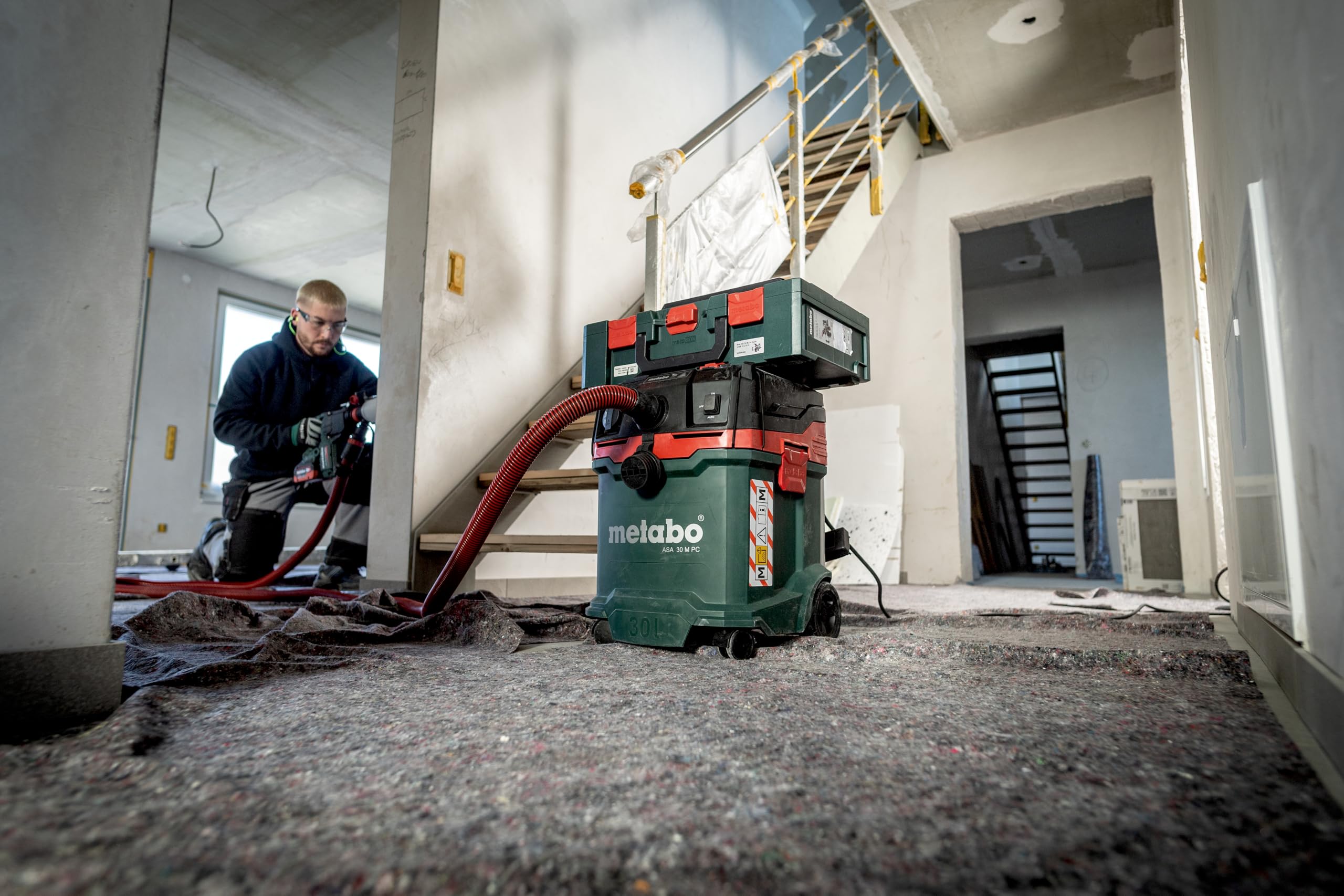 Metabo ASA 30 M PC Odkurzacz uniwersalny - Odkurzacz do pracy na mokro/sucho ze zintegrowanym czyszczeniem filtra - długość kabla 8 m