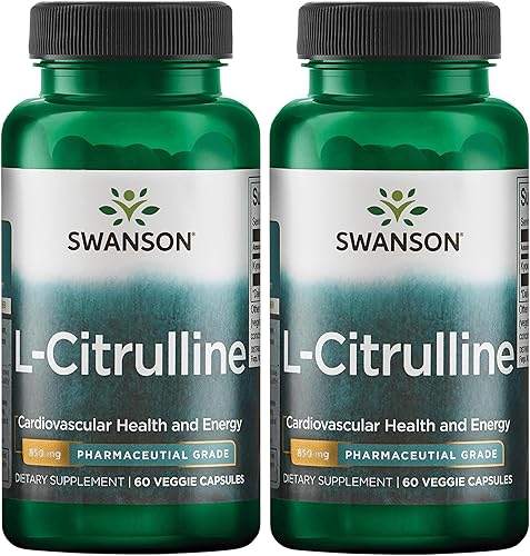 Swanson L-Citrulina - Suplemento natural que promueve la salud cardiovascular y el apoyo energético - Ayuda a aumentar la circulación - (60