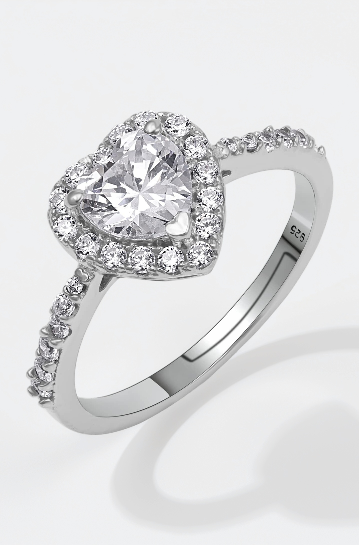 Adorable 925 Sterling Silver Valentine Day Gift Cubic Zirconia Finger Ring For Women And Girls|With Authenticity Certificate, 925 Stamp & 6 Months Warranty (Lr104651)