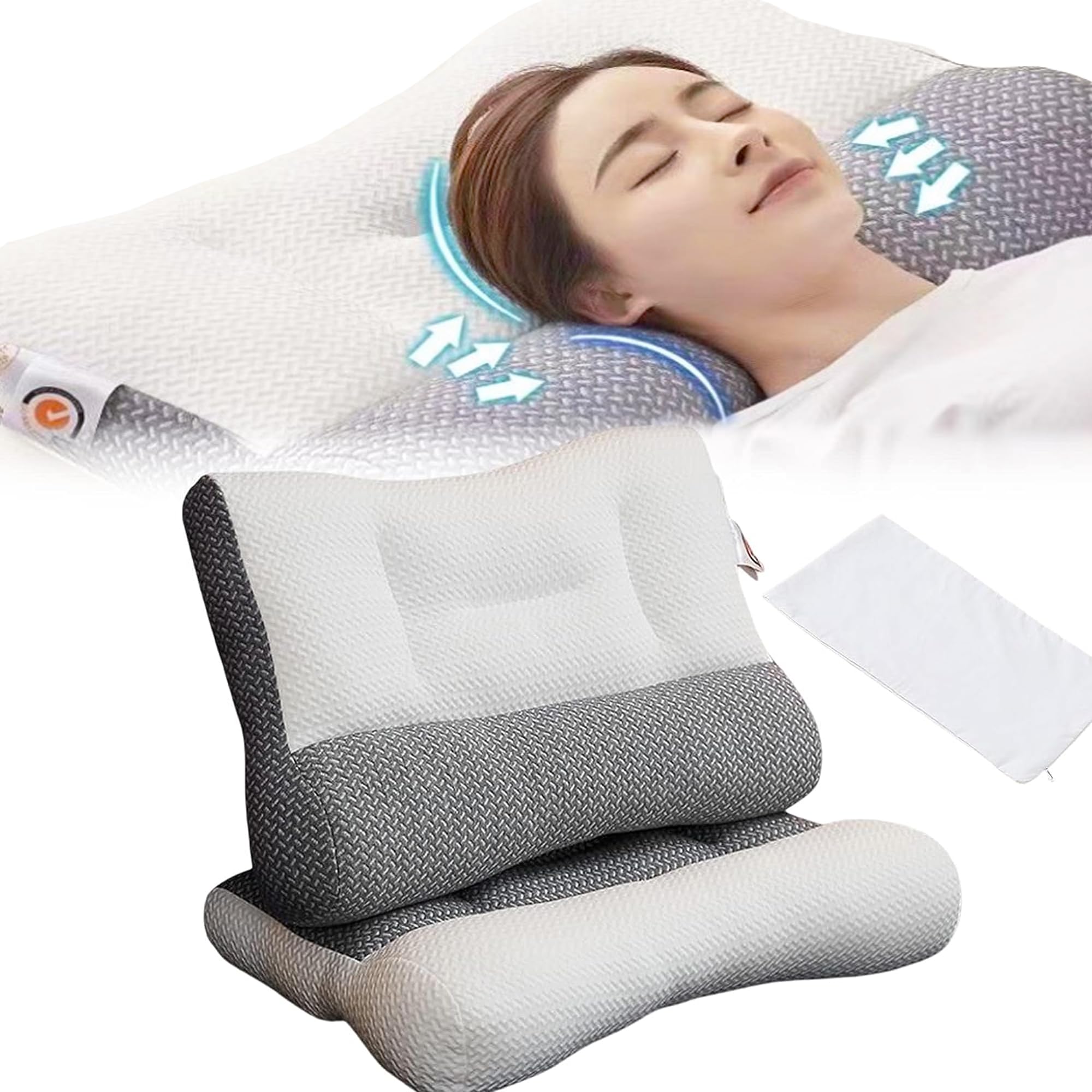 2023 New Super Ergonomic Pillow with Free Pillowcase- Protect Your Neck and Spine, Side Sleeper Pillow for Neck and Shoulder Pain, Orthopedic Contours Pillow for Sleeping (Gray)