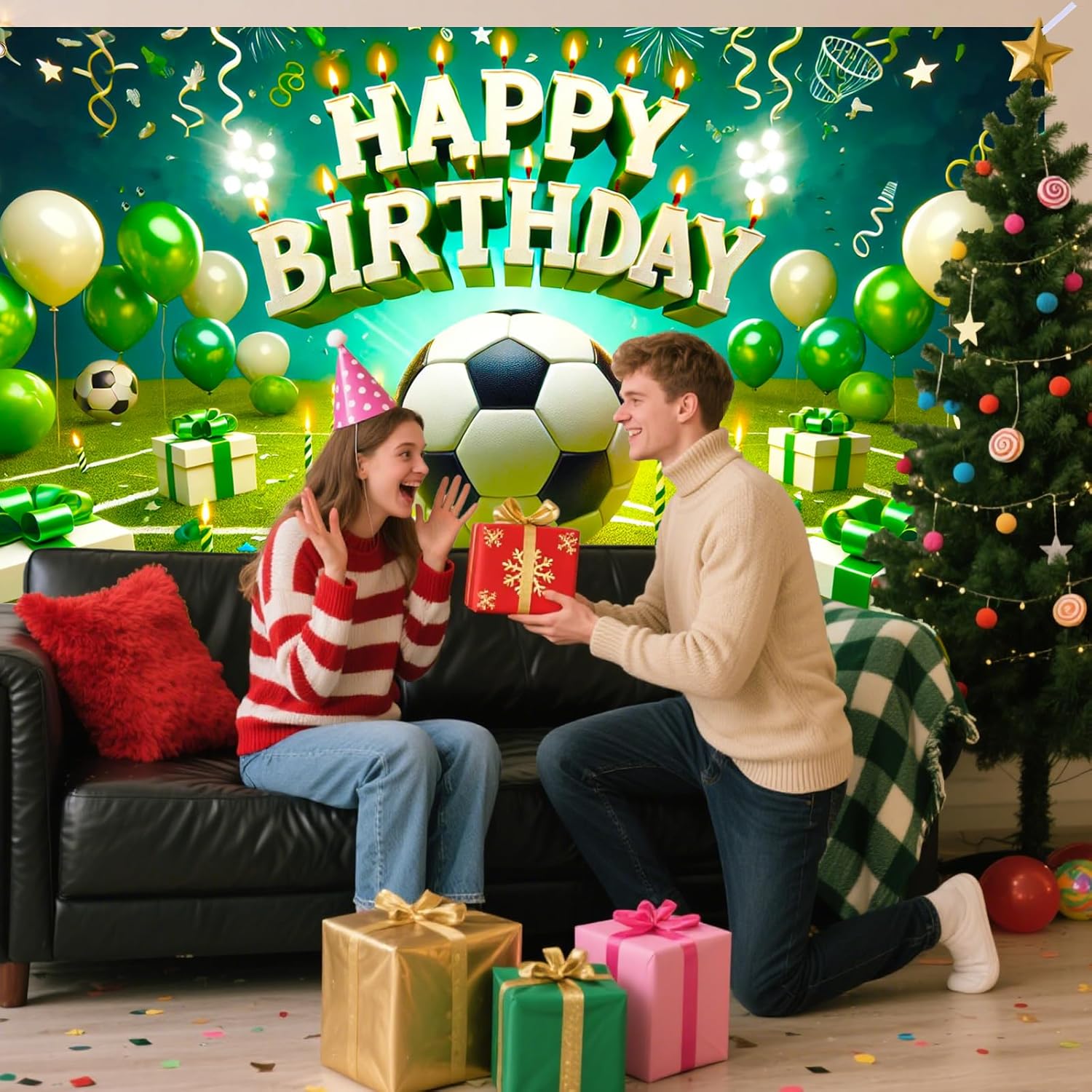 Nuxovilar Soccer Birthday Banner - Sports Theme Party Backdrop with Balls, 71x43 Inch Large Decor for Boys, Kids, Yard Sign, Reusable Stadium Background - Image 8