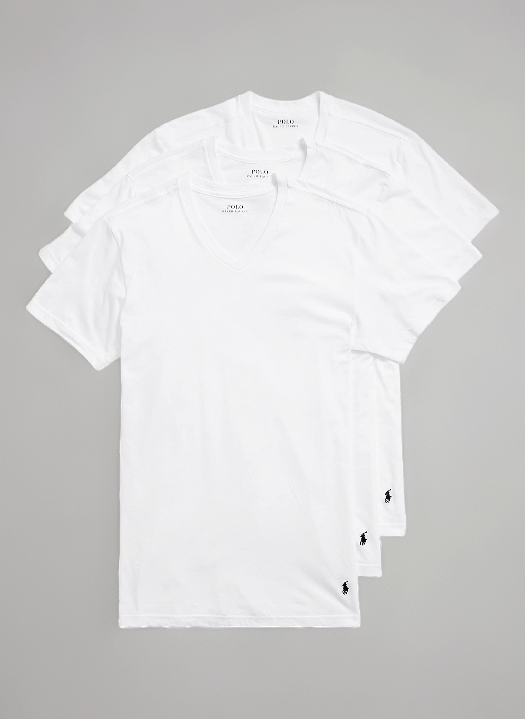 POLO Mens Ralph Lauren Men's Classic Fit Cotton V-Neck Undershirt 3-packUndershirt