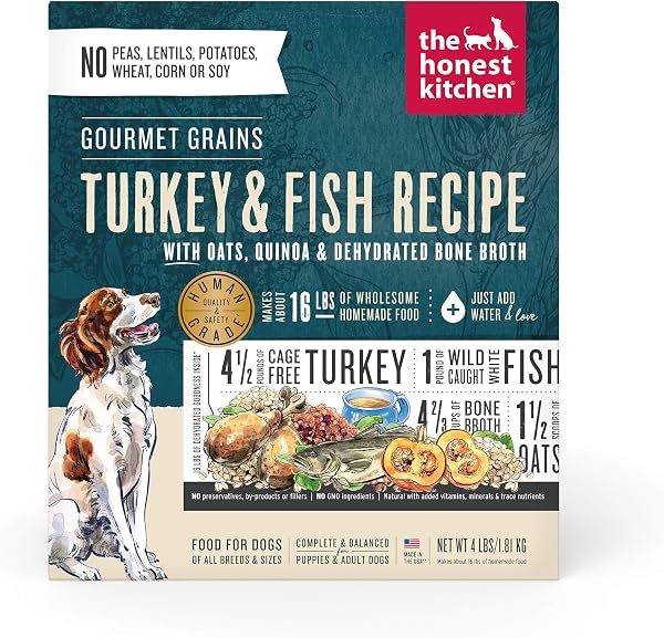 The Honest Kitchen Dehydrated Gourmet Grains Turkey & White Fish Dog Food