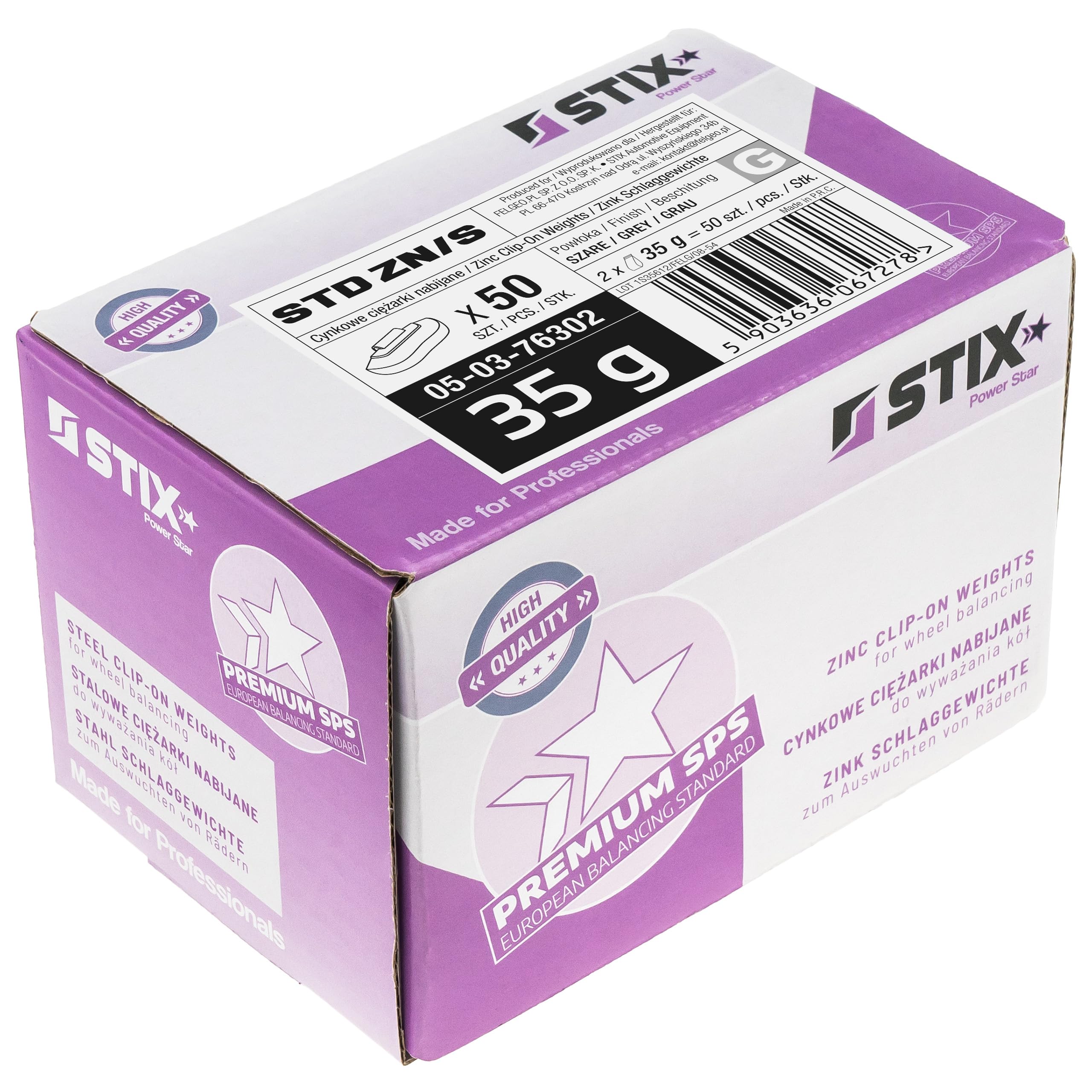 Stix 50 pesas de impacto de 35 g para llantas de acero – Pesos de equilibrio de zinc ZN/S – Pesos de equilibrio para neumáticos y ruedas – Pesos de rueda — view 6