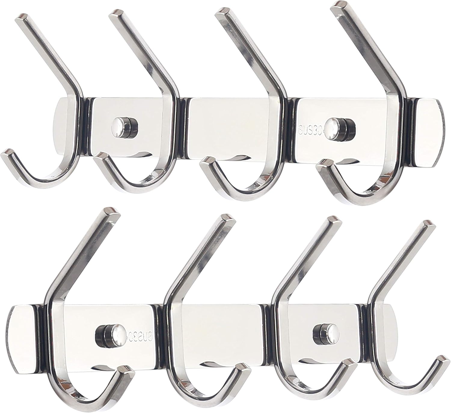 SKOLOO Coat Rack Wall Mounted, Heavy Duty Metal Coat Rack Hook for Coats Towel Robes Purse Hat, Silver