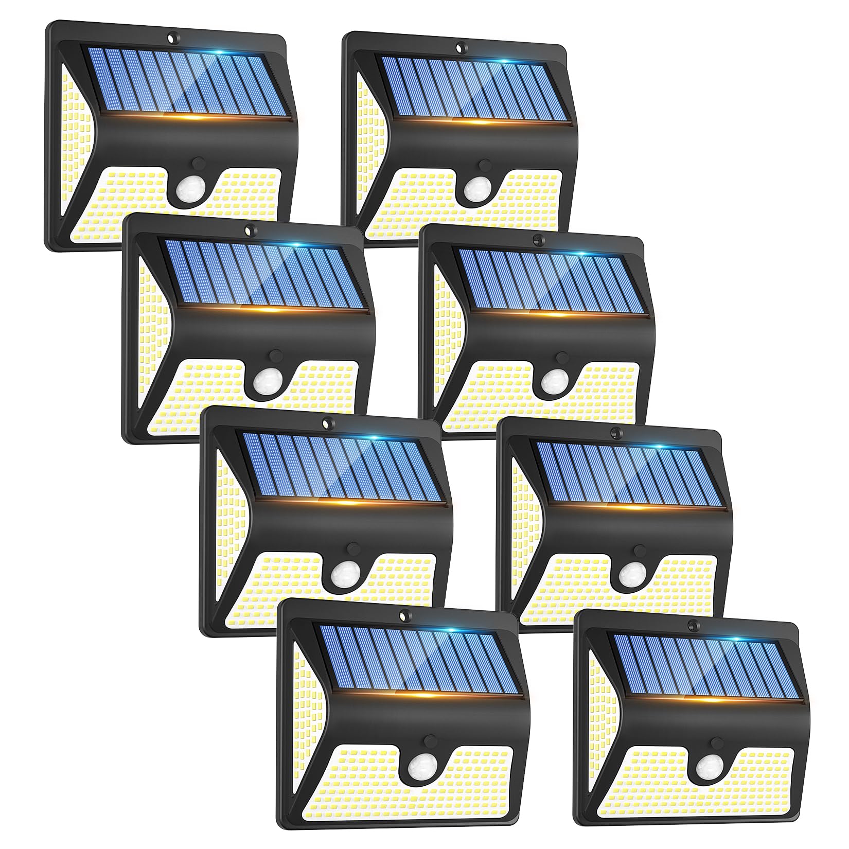 Luz Solar Exterior Jardin - 230 Led Luces Con Sensor De Movimiento, IP65 Impermeable Lamparas Solares Exterior, 3 Modos Focos LED Luces Para Jardín, Garaje, Patio, Calle, Caminos