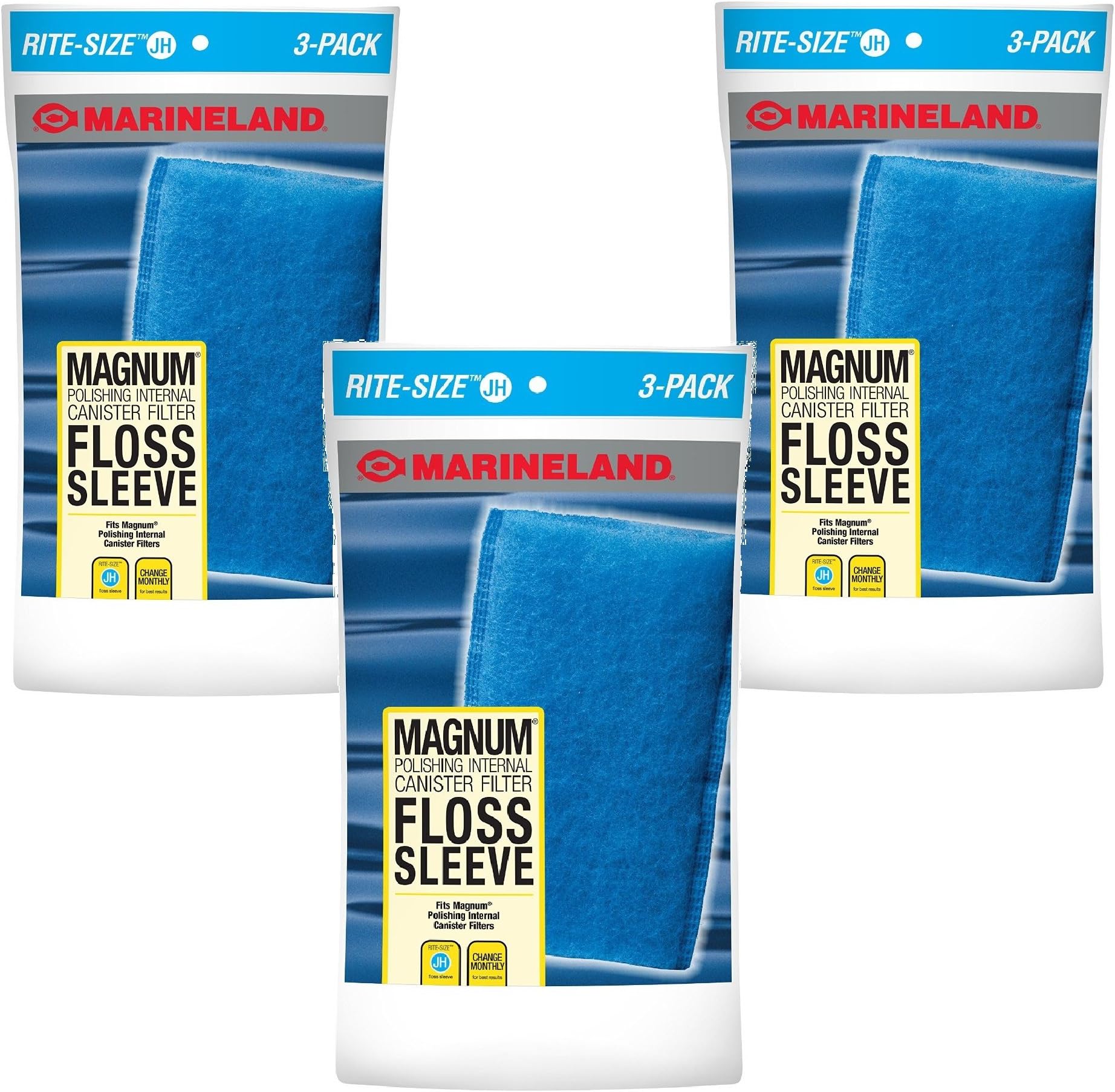 MarineLand(9 Pack) Floss Sleeve Magnum Polishing Internal Filter - 3 Packages with 3 Filter Sleeves Each
