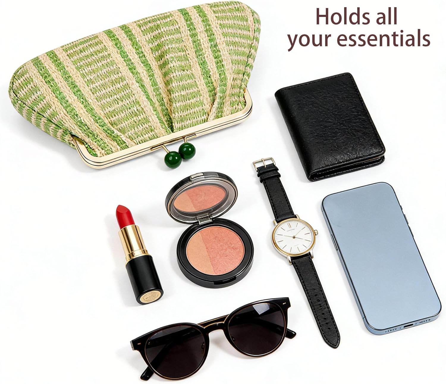 Straw Clutch Purse for Women, Classic Beach Clutch,Woven Summer Bag, Dumpling Wicker Handbag for Summer Daily & Vacation Use | summer, holiday, Beach