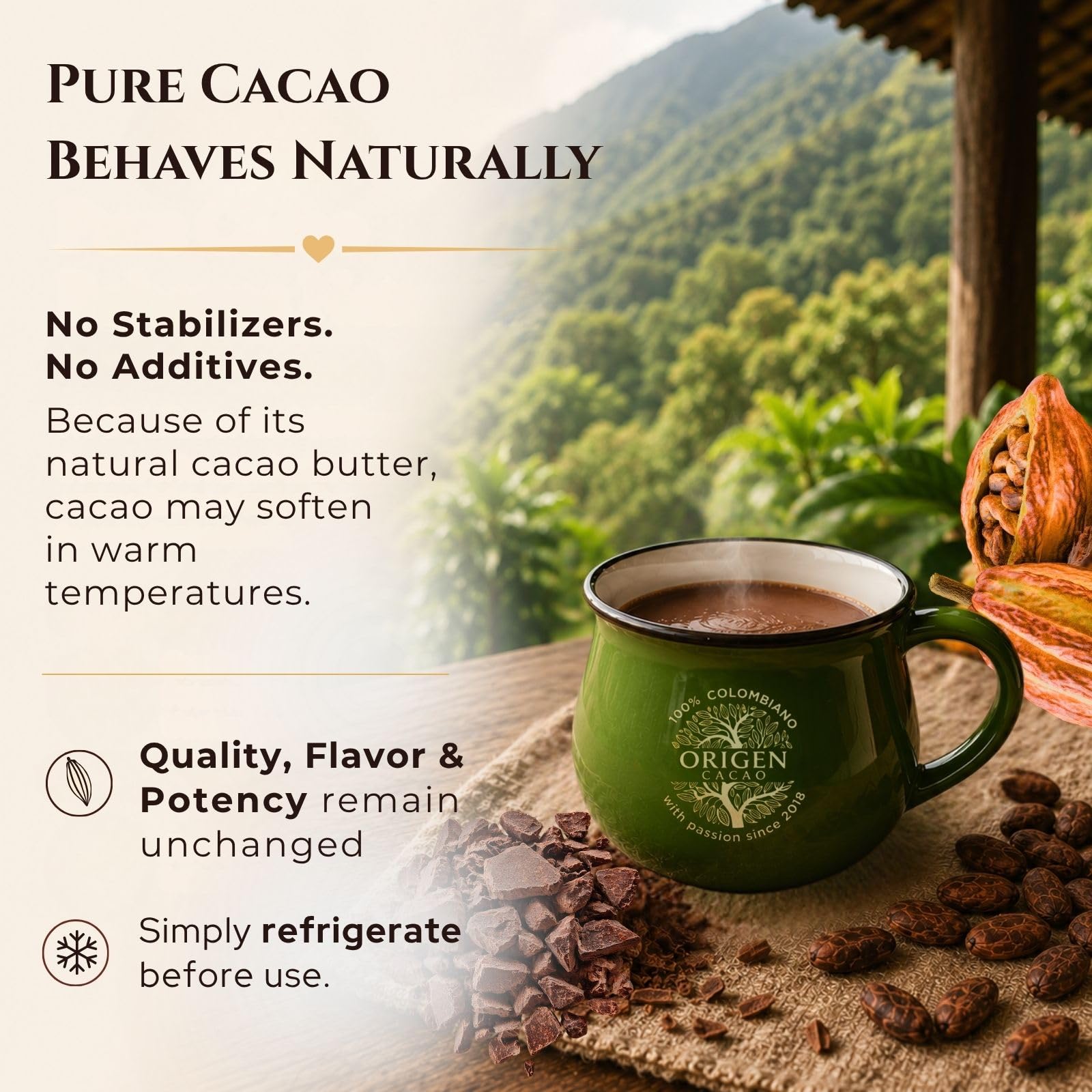 Origen Ceremonial Cacao en Polvo