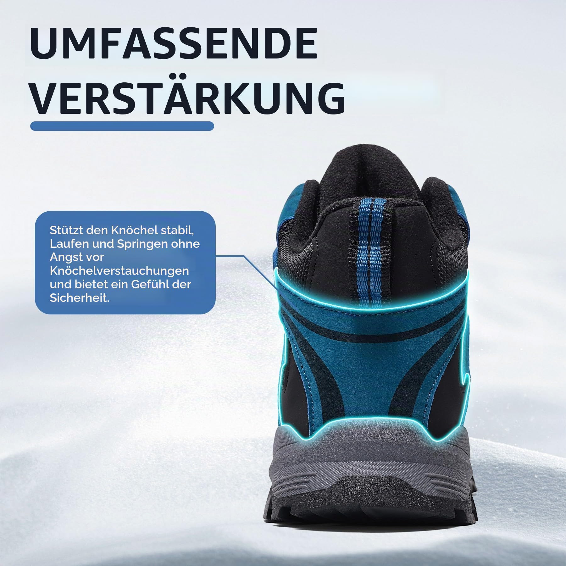 ASHION Kinder Winterschuhe Jungen Mädchen Schneestiefel Warm Gefütterte Trekking Stiefel,Himmelblau,37 EU