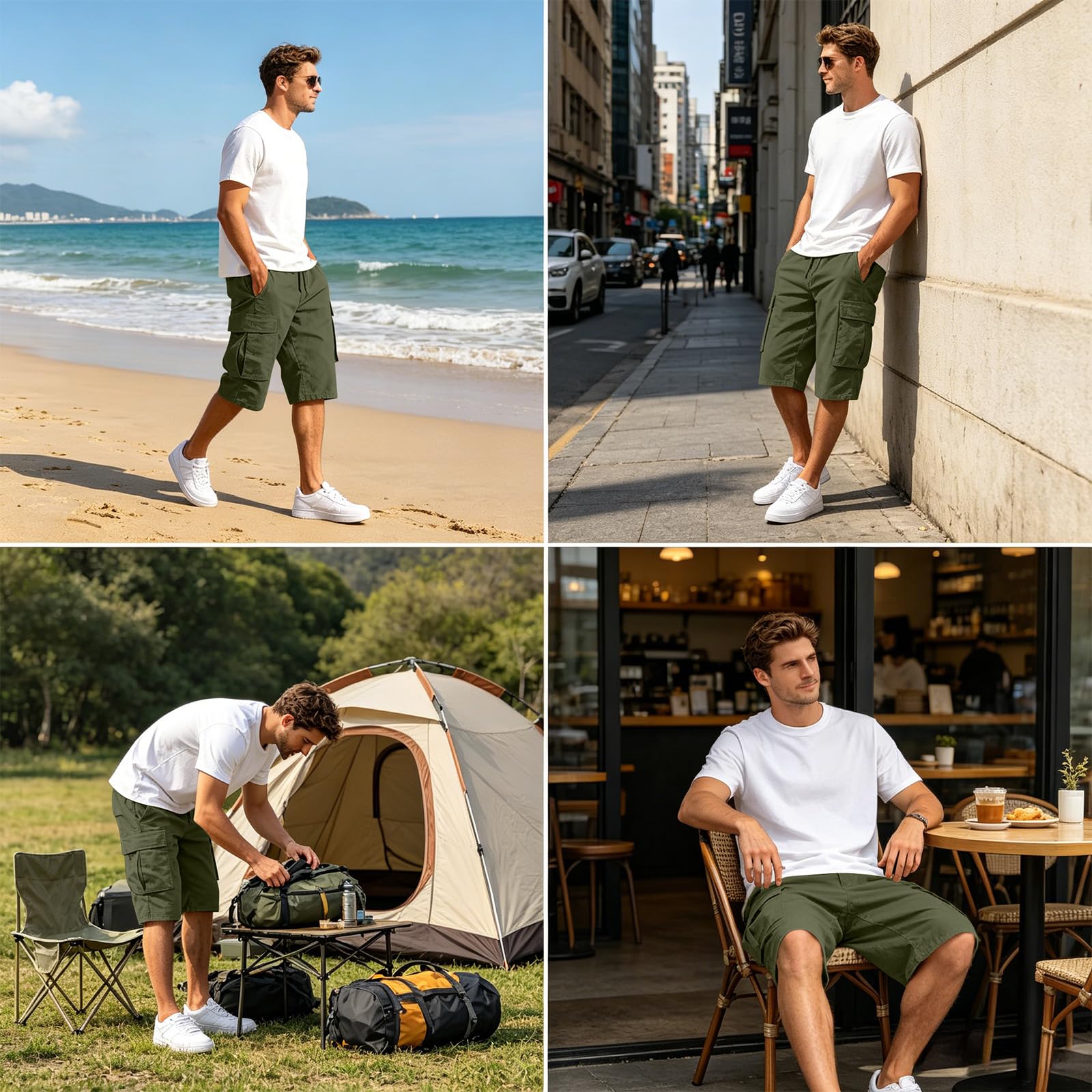 Pantalón Corto Trabajo Hombre, Pantalones Cortos Cargo Cómodos De Verano para Hombre Pantalones Cargo Elásticos con Muchos Bolsillos Pantalon Bermudas Modernos Pantalon De Senderismo para Exteriores