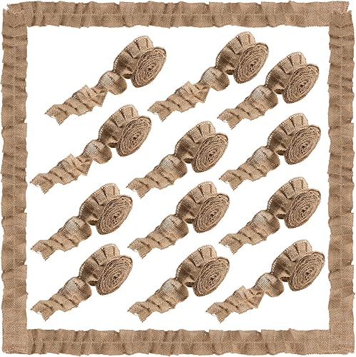 Buryeah 12 rollos de borde de arpillera para tablón de anuncios, bordes con volantes para tablón de anuncios, para decoración de aula, granja, aula,