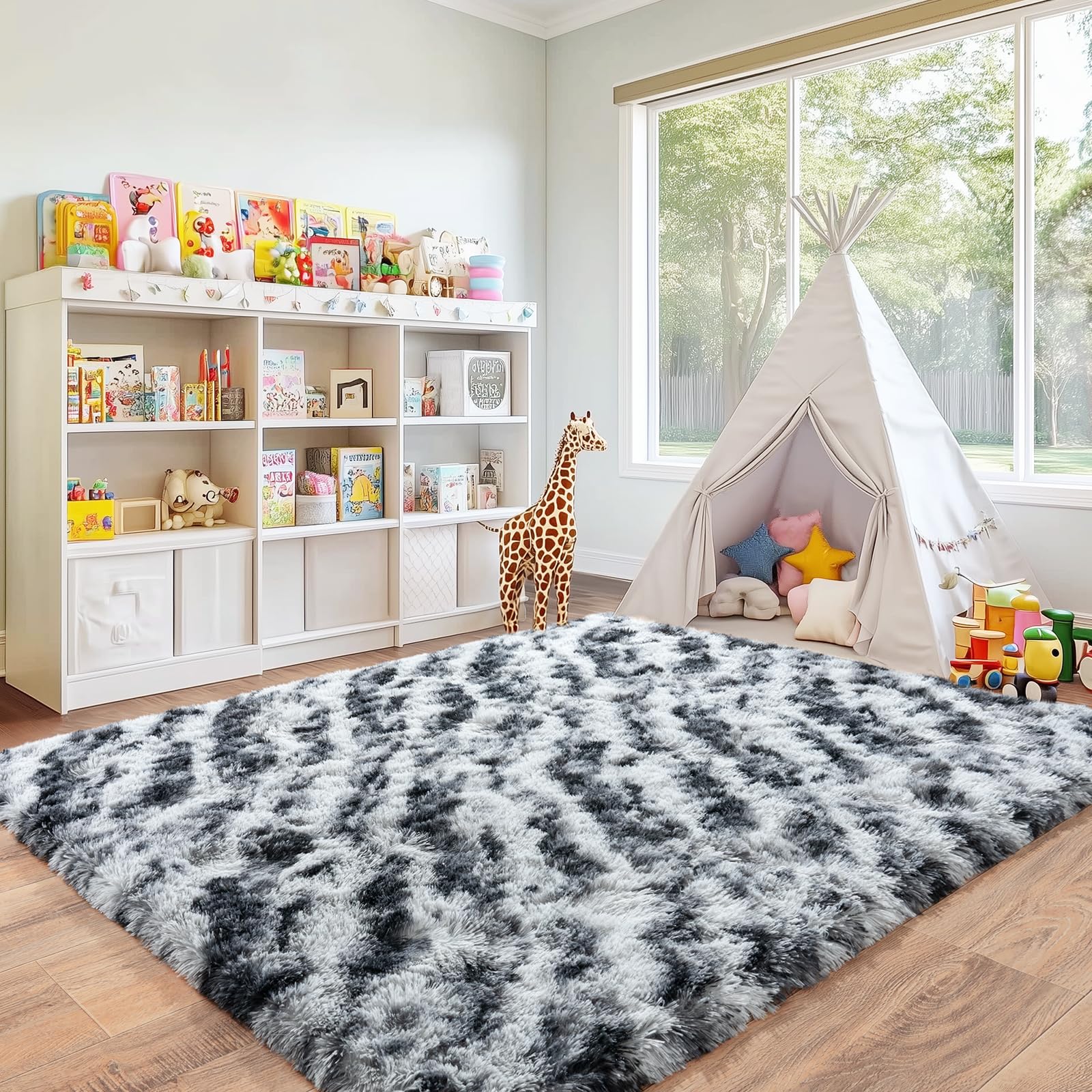 Quntue Fluffy Shag 5x7 Area Rug
