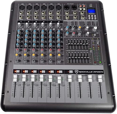 Miniatura 5 de 2 Rockville RSG15 15 3-Way 3000w DJPro Audio Altavoces PA + Mezclador alimentado+Cables