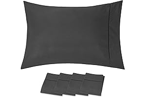 Beckham Hotel Collection: Set Of 4 Silky Soft Microfiber Wrinkle Free Gray Pillow Cases