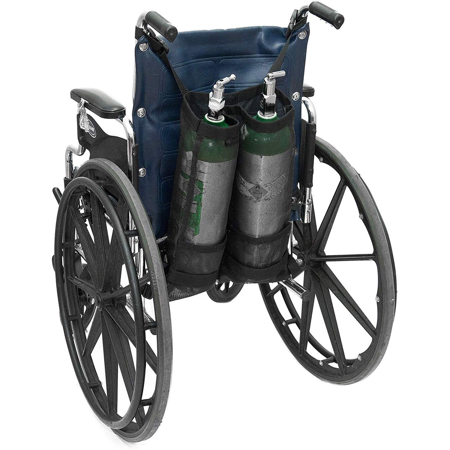 Ghzzy Double Oxygen Cylinder Bag - Wheelchair Oxygen Tank Bag For D And E Cylinders Bottle - Oxygen Backpack Holder For Wheelchair & Walker