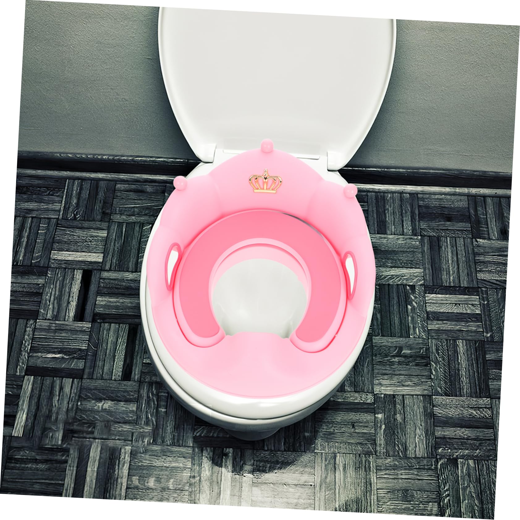 GALPADA Sedile Wc Cuscino Morbido Staccabile per Ragazzo Ragazza con Riduttore Rosa Design Antiscivolo Manico Robusto e Schienale e Facile da Pulire per Addestramento al Vasino