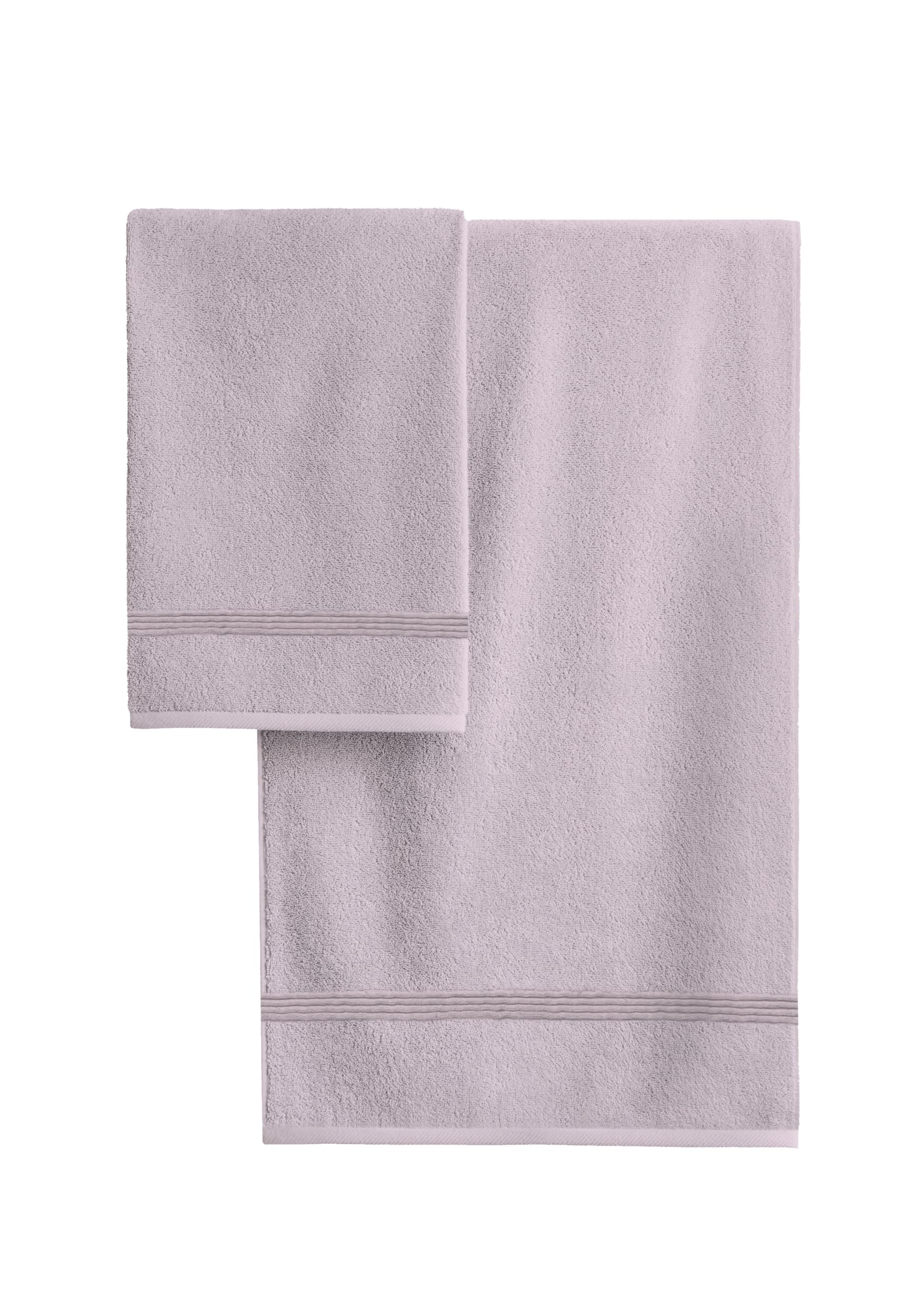 zer0bed, Lilac Bath Towels, Set of 2 Bath Towels, Face Towel, Bidet Towel, Plain Colour, Lilac, 100% Cotton, Set of 2 - Image 3