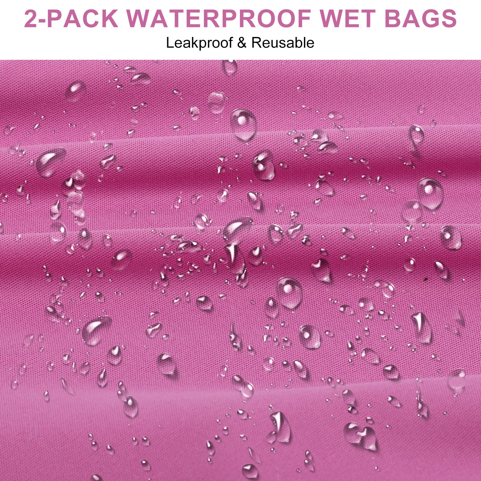 ADUDVLO 2-Pack Waterproof Wet Bags for Swimming, Grey+pink - Image 4