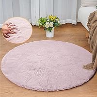 ORINOVA Tappeto Rotondo Rosa 90 cm Morbido Salotto Piccolo Tappeto Camera da Letto Moderno Lavabile