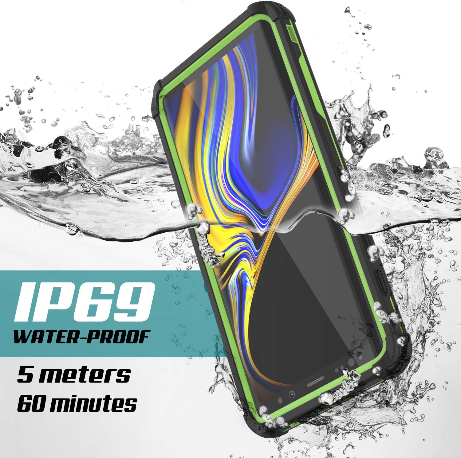 Punkcase Galaxy Note 9 Waterproof Case [Navy Seal Extreme Series] [Slim Fit] [IP68 Certified] [Shockproof] [Dirtproof] 360 Full Body Armor Cover Compatible with Samsung Galaxy Note 9 [Green]