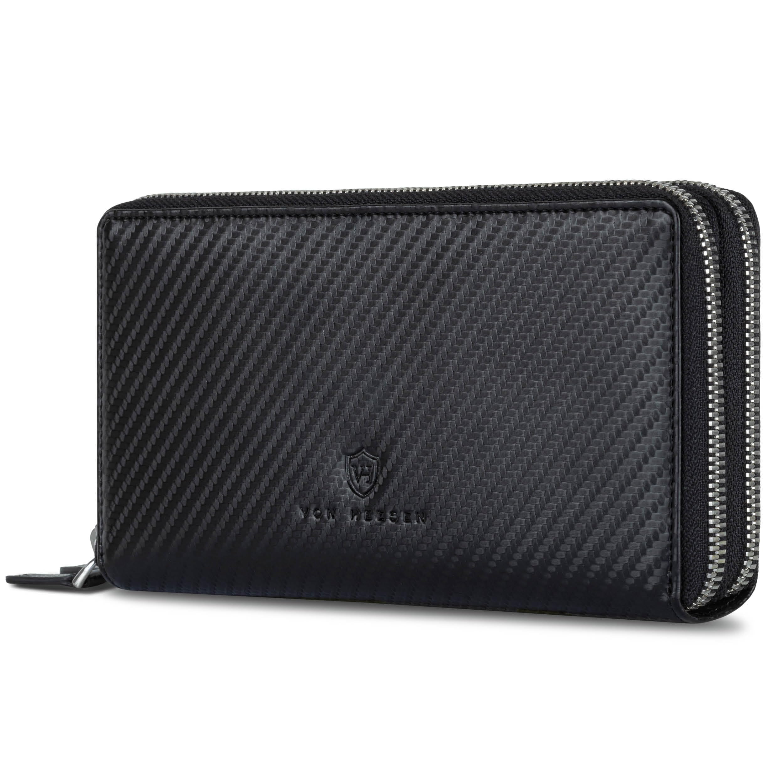 VON HEESEN Leder Geldbörse mit RFID-Schutz - Portemonnaie für Damen & Herren aus echtem Leder - Wallet mit Münzfach - Geldbeutel für Frauen und Männer