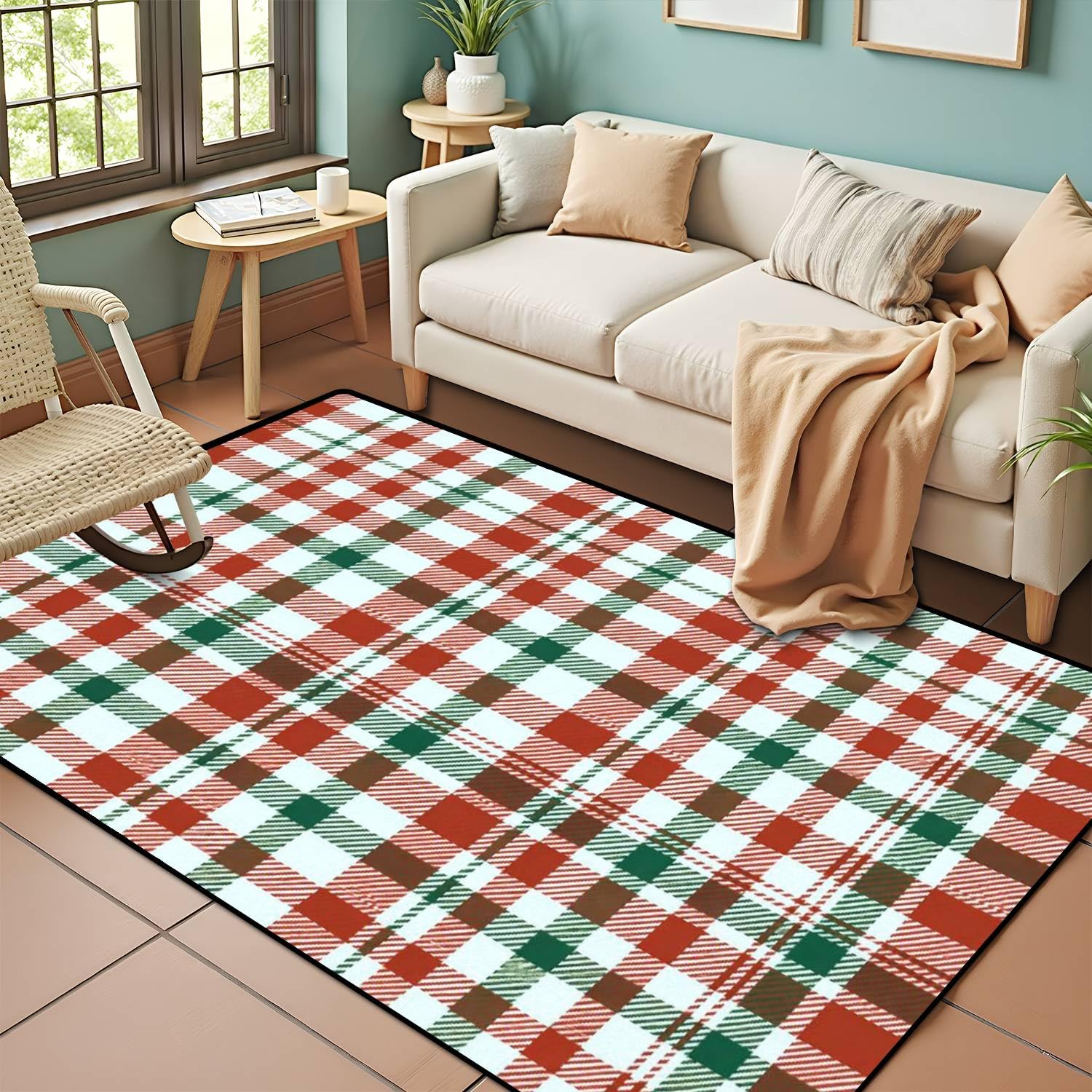 Amazon.com: PeeNoke Christmas Glen Fabric Red Green White Tartan
