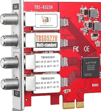 TBS6522H Quad Tuner PCIe Card DVB-S2X S2 S T2 T C2 C ISDB-T ATSC1.0 Multi Standard Digital TV Card Live TV Window Linux HTPC IPTV Server
