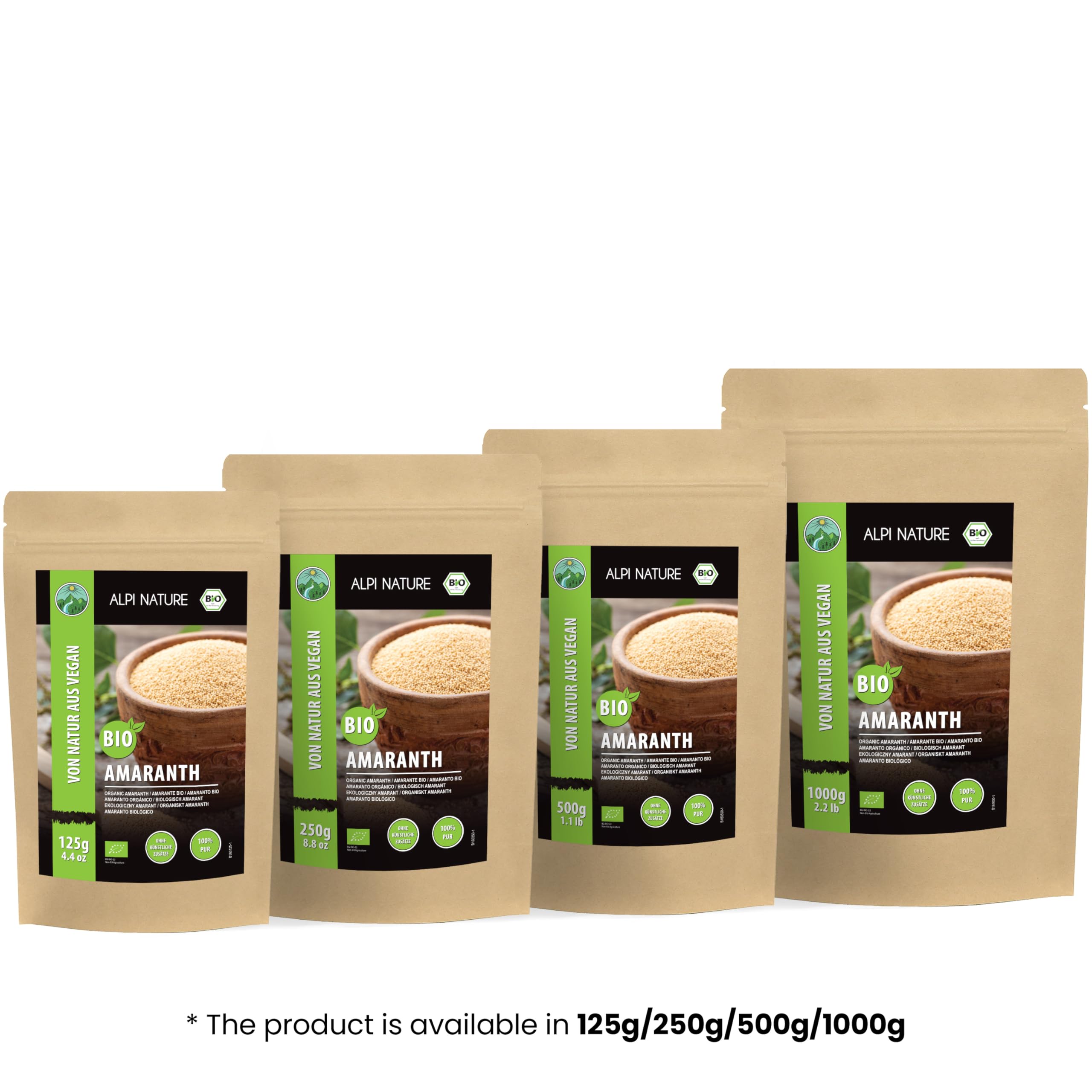 Alpi Nature Amaranto Orgánico en Grano 500g, Semillas de Amaranto Enteras y Crudas, sin Azúcar ni Gluten