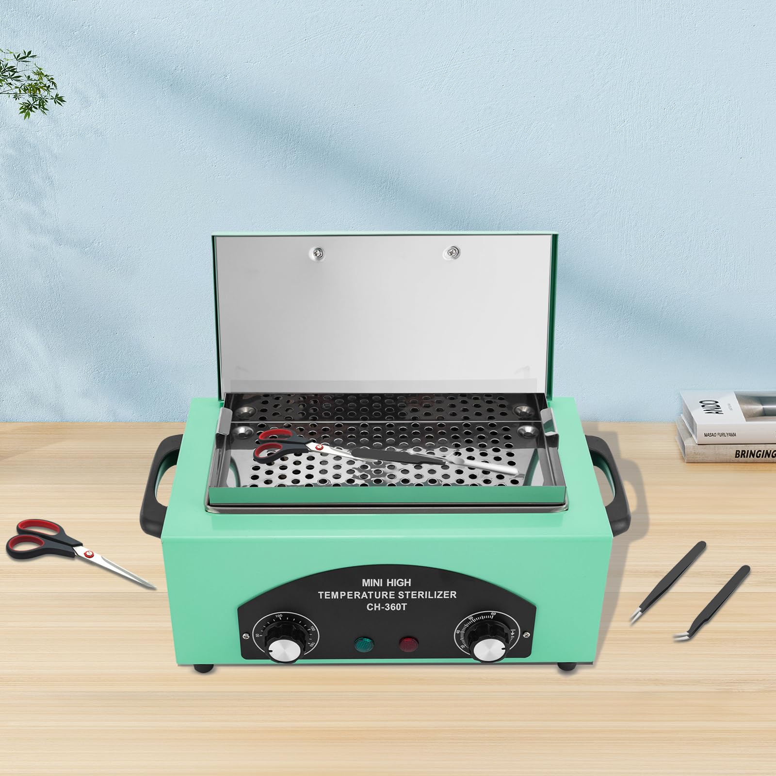 Sterylizator na gorące powietrze, 300 W, sterylizator do instrumentów – zakres temperatur 50-220℃, sterylizator w autoklawie do sztućców ze stali nierdzewnej, narzędzi do manicure, akcesoriów
