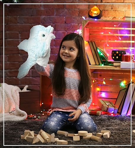Miniatura 4 de DolliBu - Marioneta de mano de peluche de delfín para niños, juguete de peluche suave para espectáculos de marionetas, teatros de marionetas para