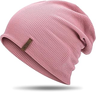 HAMUNI Women's Slouch Beanie Hat Men's Elastic Soft Comfortable Jersey Hats Classic Fashion Long Beanie Perfect for Spring Autumn and Winter