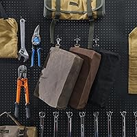 Vista 4 de Bolsa de herramientas de lona encerada, bolsa de herramientas resistente con cremallera suave y bolsa multiusos con mosquetón