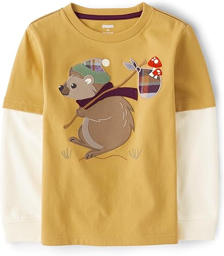Gymboree Camisetas de manga larga bordadas para niños y niños pequeños