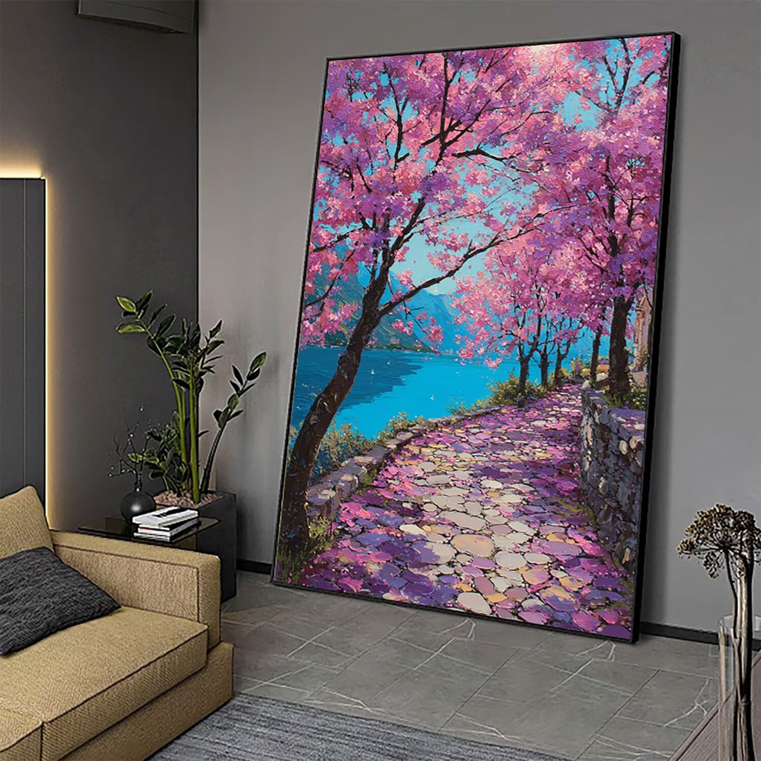 Malowanie diamentami Duże 90 x 60 cm Lake Diamond Painting Kompletny zestaw, DIY Pełne wiertło Mozaika Drzewo Mozaika Diament Malarstwo Diament Kryształ Sztuka Diamentowe Obrazy Kreatywne Koraliki Dla