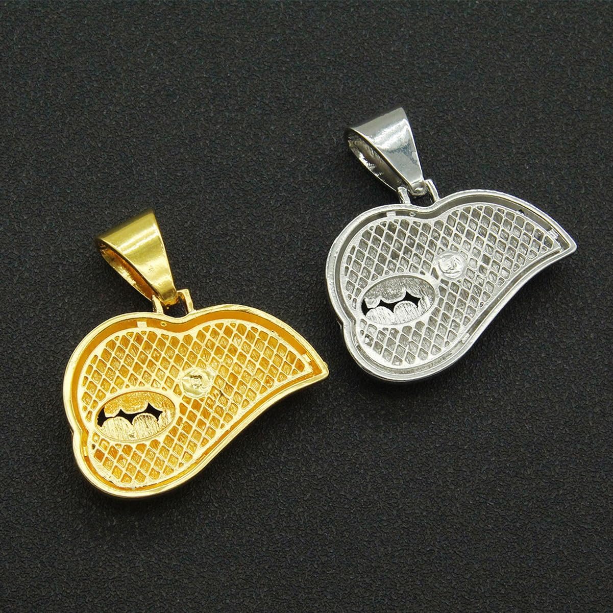 Chunky Bling Iced Out Cuban Link Chain Necklace Choker for Men Women,Large Sparkly Fake Diamond Chain Biting Lips Pendant,Miami Rhinestone Necklace Hip Hop Cool Punk Jewelry