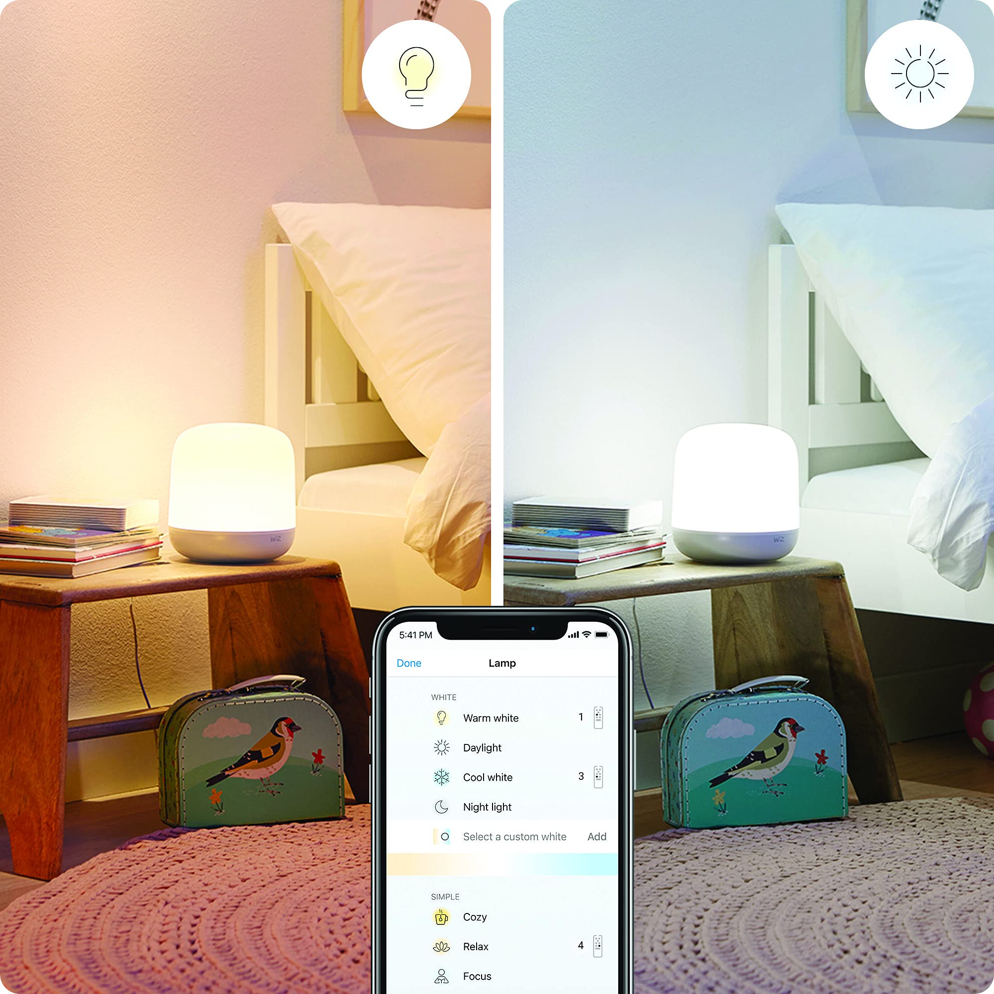 WiZ Inteligentna lampa stołowa Hero, 9W, Wi-Fi, Bluetooth, przenośna, wiele odcieni bieli, szeroka paleta kolorów, sterowanie aplikacją