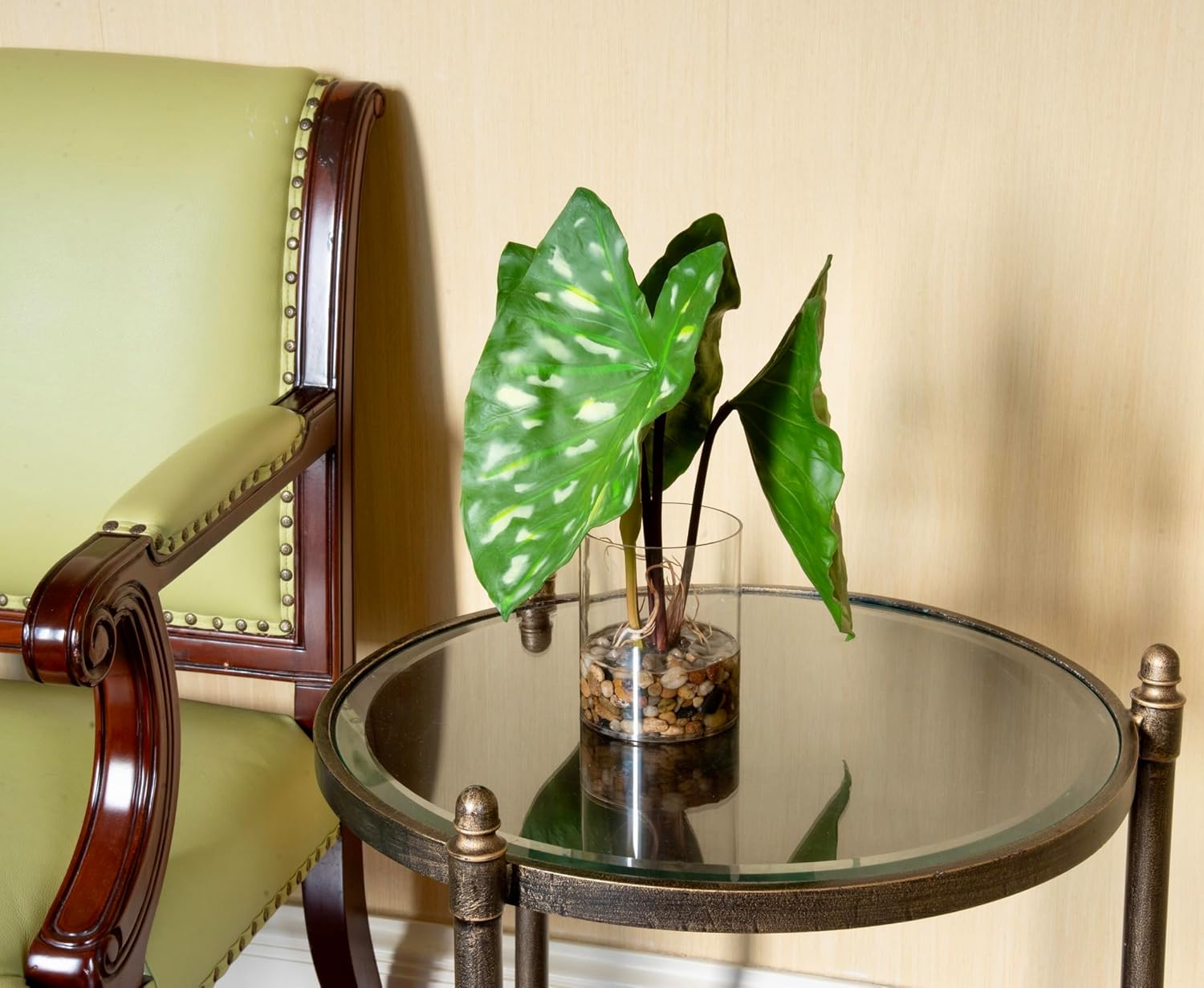 SUNPRAIRIE Tropical Artificial Plant in Clear Pot with Artificial Water, Wide Arrowhead Leaves. Faux Plants Indoor and Outdoor - Image 4