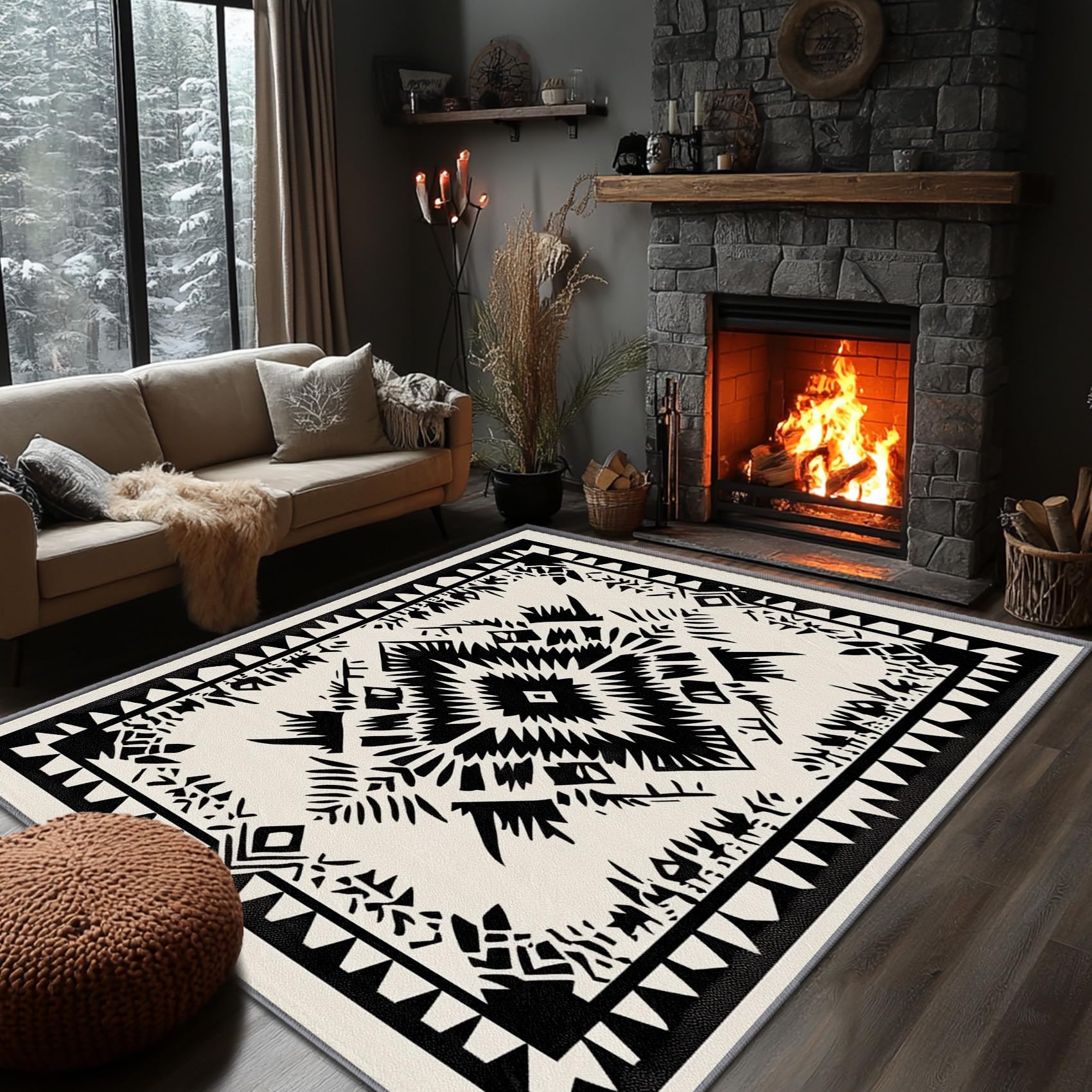 Amazon.com: Yoozitrees Aztec Rugs for Living Room - Aztec Rug, 4x5 Rug ...