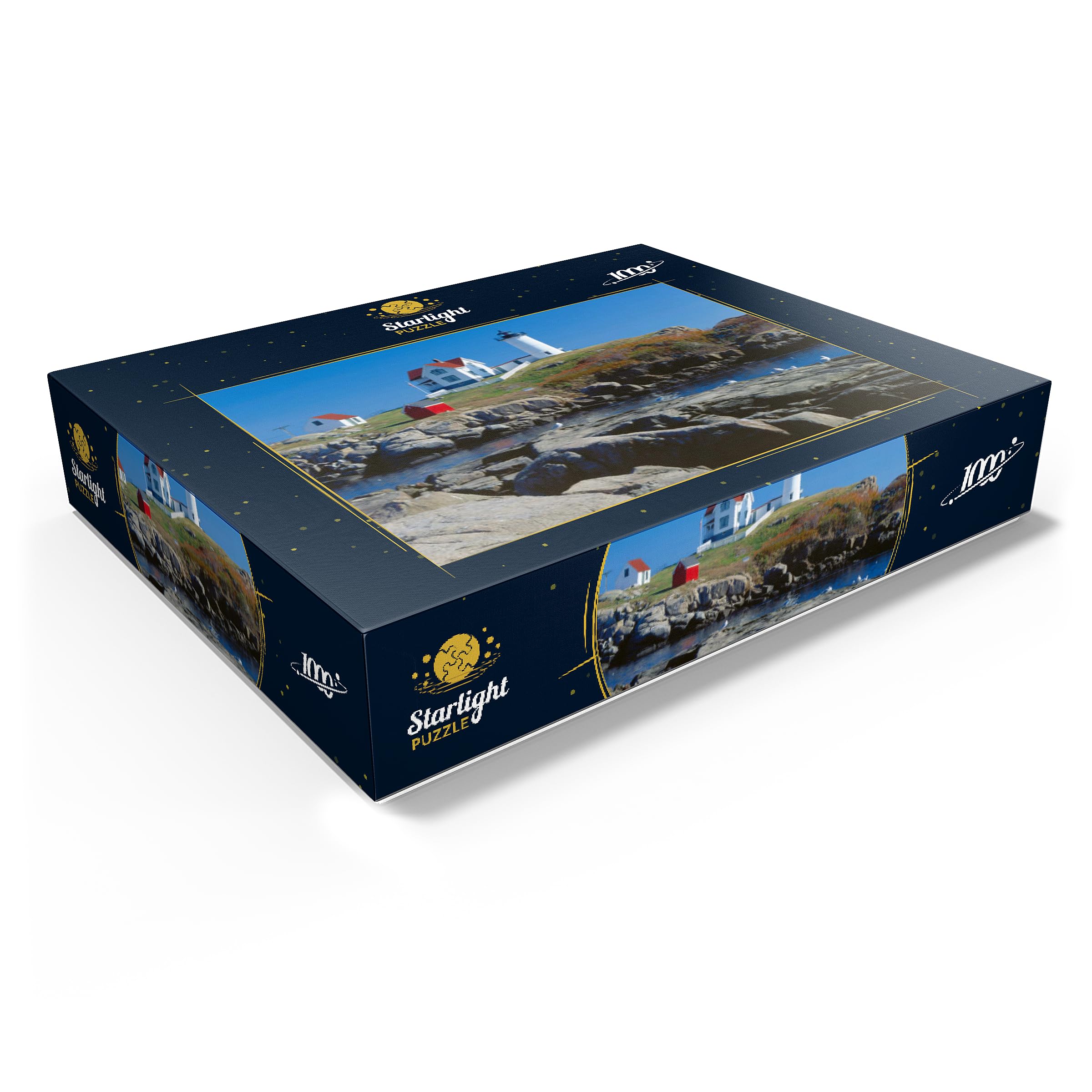 MyPuzzle Nubble Lighthouse at Cape Neddick, York Beach, Maine, USA – Puzzle de 1000 pièces de qualité supérieure pour adultes