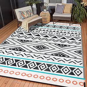 Outdoor Rugs Patio Camping Waterproof 6x9 Plastic Straw