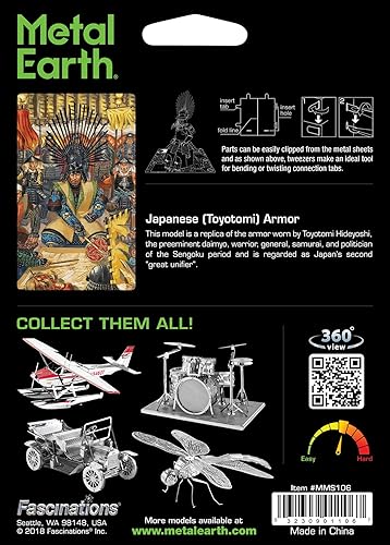 Miniatura 2 de Metal Earth Fascinations - Kit de armadura japonesa Toyotomi 3D con pinzas
