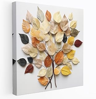 Painted Anarchy Leaves Wall Art - Leaves, Recycled Paper, Home Decoration, Mixed Media Artwork, 12" x 12"