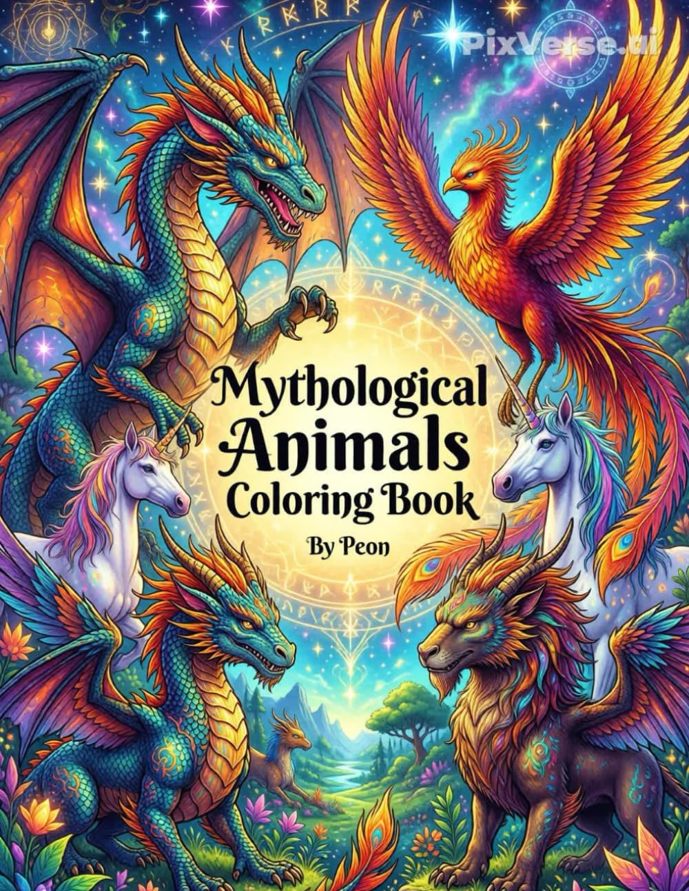 Mythological Animals Coloring Book: This coloring book has been thoughtfully designed to inspire creativity, encourage relaxation, and provide an enjoyable artistic experience for teens and adults.