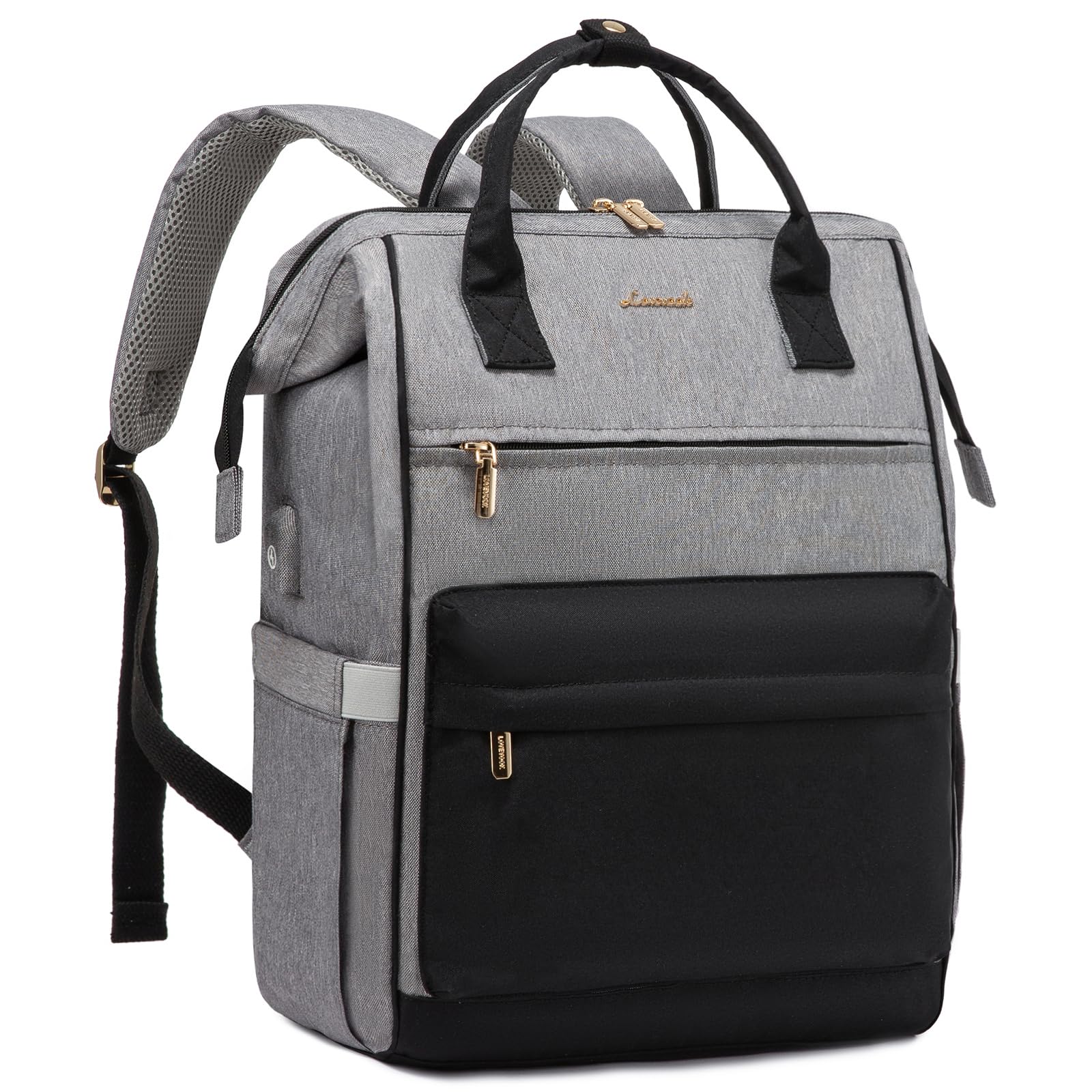 LOVEVOOK Laptop Backpack for Women, 17 Inch Work Teacher Nurse Bag, Large Capacity Business Computer Backpack Purse with USB Port, Stylish Casual