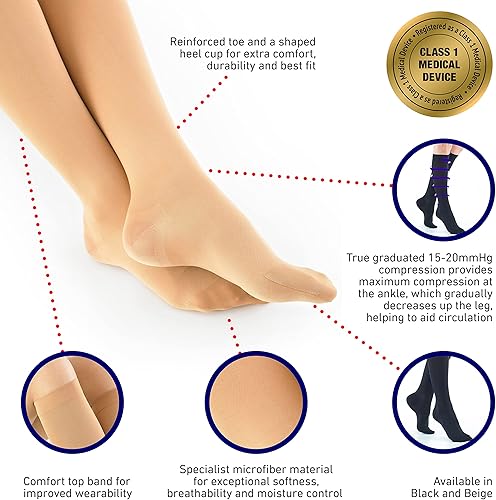 Miniatura 2 de Calcetines de viaje Neo G - Compresión graduada - Dispositivo médico de clase 1, Beige