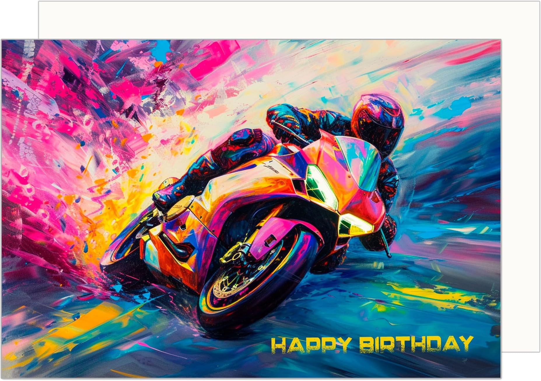 Motorbike Happy Birthday Card for Him