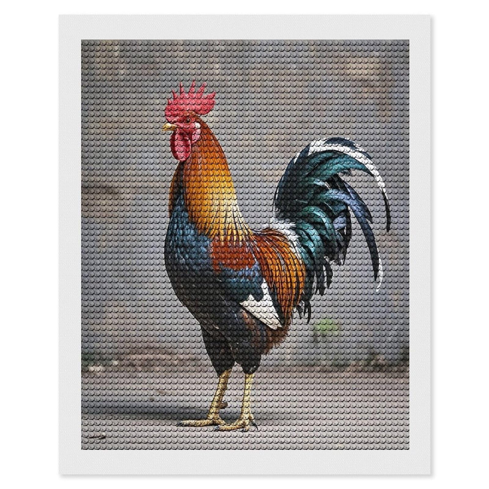 FekiLoot Rooster Diamond Painting Kits for Adults Round Paint with Diamonds Pictures Gem Art Painting Kits Personalized Diamond Art Full Drill for Beginners Home Wall Decor